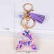 thumbnail image 2 of Llavero con 26 letras en inglés de estilo europeo y americano de moda, colgante con borlas y letras de piedra de color epoxi de cristal, 2 of 5