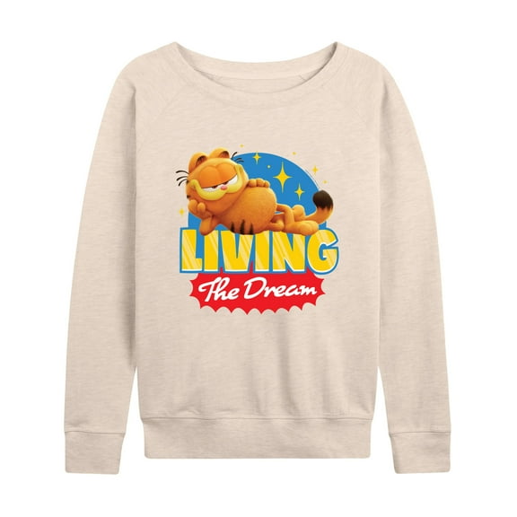 Garfield  - Living The Dream - Women's Lightweight French Terry Long Sleeve Shirt