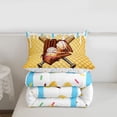 thumbnail image 5 of Erosebridal Baseball Sport Games Kids Full Size Comforter Sets,Blue Ice Cream Pattern Bedding Sets For Boys Girls,Reversible,3pcs, 5 of 7