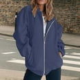 thumbnail image 1 of IMENGL Sweatshirt jacket long sleeve solid color, Blue L, Size M-3XL, 1 of 8