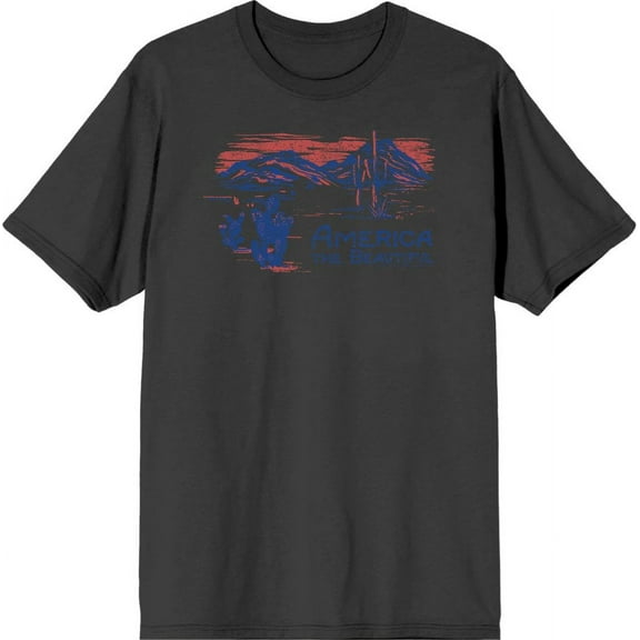 Americana America The Beautiful Men's Charcoal Crew Neck Short Sleeve Tee-XXL