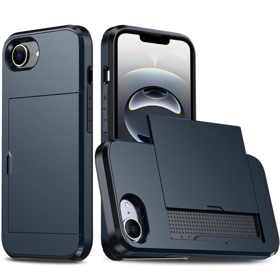 Havilah For iPhone 16e Shockproof Armor Phone Case For iPhone 16e Case Cover with Card Slot(Blue)