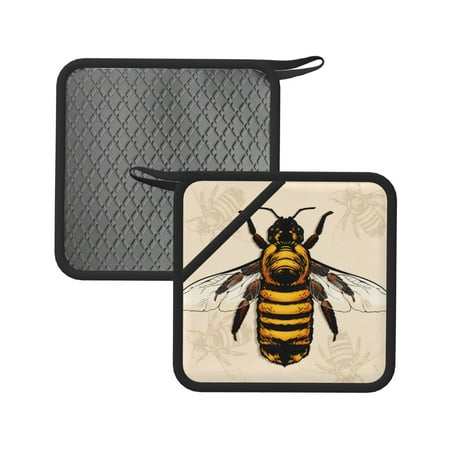 

Matuu Honey Bee for Square Silicone Anti-hot Pad for Kitchen Potholders Hot Dishers Spoon Holder