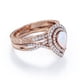 thumbnail image 3 of JeenMata Anillo de Bodas de Filigrana Cruzada con Ópalo de Fuego en Forma de Pera y Moissanita de 1,75 Quilates - Engaste de Doble Halo Pavé - Chapado en Oro Rosa de 18 K sobre Plata, 3 of 6