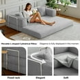 thumbnail image 5 of CHORRO Convertible Sleeper Sofa Bed,Compressed Floor Boneless Couch,Modular Modern Corduroy Sofa for Living Room Bedroom,Easy Assembly(Grey)78.8'', 5 of 11