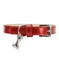 thumbnail image 1 of Collar de cuero reflectante para perros. Con hebilla de aleación. Resistente al agua. Collar clásico de cuero para mascotas. Apto para perros grandes., 1 of 5