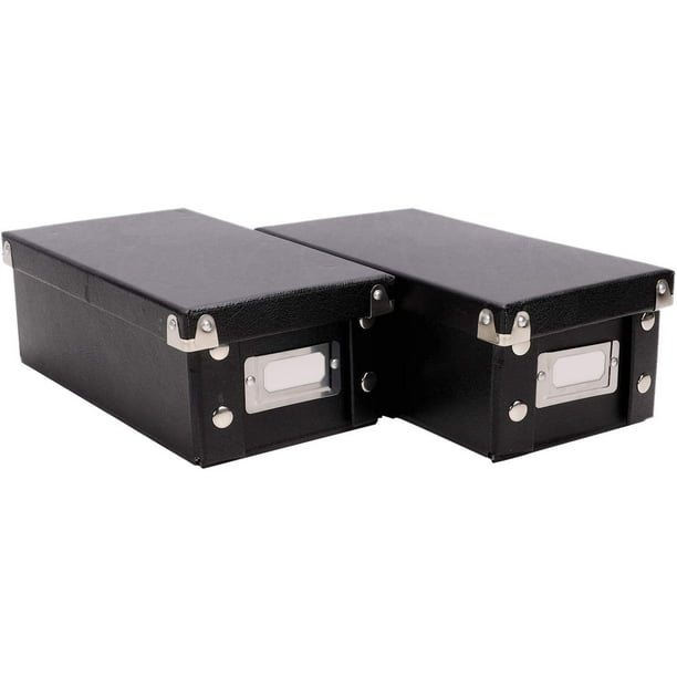 3x5 Index Card Box, Black, 2 PK