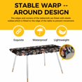 thumbnail image 4 of Black Spring Floral Table Cloths for 8 Foot Rectangle Tables, Elegant Flowers Farmhouse Botanical Patio Waterproof Elastic Fitted Tablecloths, Washable Rectangular Table Cover for Camping, 4 of 8