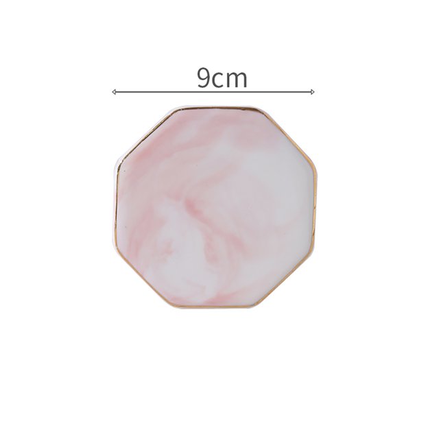 Ceramic Coaster Luxury Marble Pattern Electroplate Gold Line Porcelain Mats Table Decoration Accessories Kitchen Tool