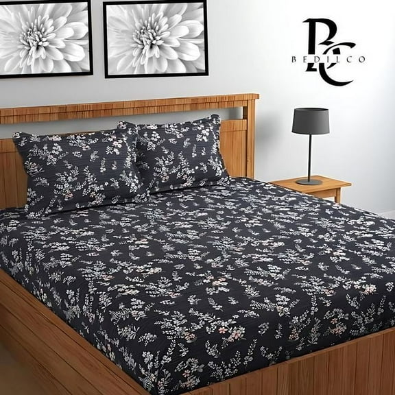 The Bedilco Microfiber soft Cotton King Bedsheet for Double Bed, King Size 90 Inches X 100 Inches with 2 Pillow Covers