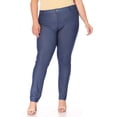 thumbnail image 2 of Women's Plus Size Casual Comfy Slim Pocket Jeggings Jeans Pants with Button, 2 of 6