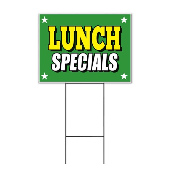 Lunch Specials (18" x 24") Yard Sign, Includes Metal Step Stake
