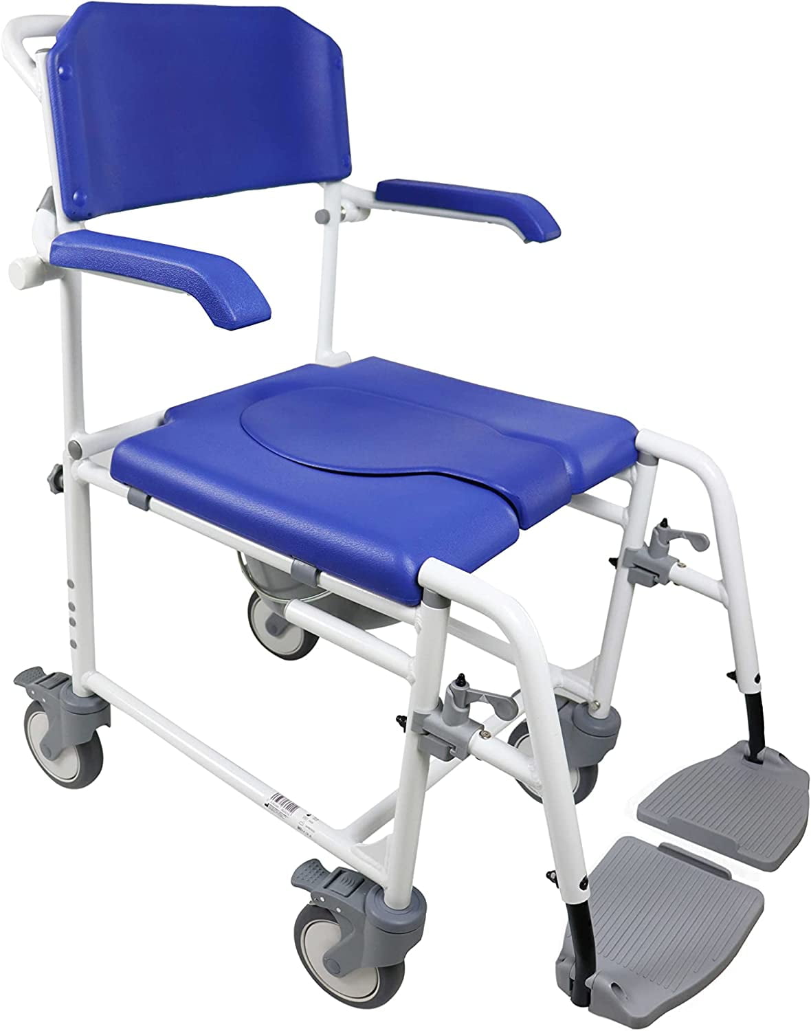 KMINA PRO Shower Chair with Wheels, Handicap Shower Chair Blue