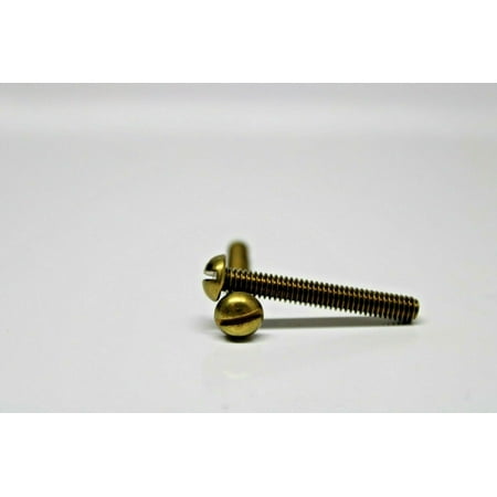 

#8-32 Machine screws Slotted round head Brass (1-1/4 10Pcs)