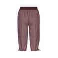thumbnail image 6 of HAPIMO Workwear Capri Pants with Pcoket for Women Retro Solid Color High Rise Trousers Trendy Clothes Leisure Relaxed Brown S, 6 of 6