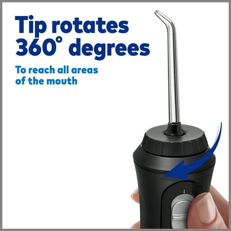 Waterpik Cordless Plus Water Flosser with 2 Settings, 4 Tips, ADA Accepted, Black