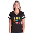 thumbnail image 1 of Womens Love Food Donuts Doughnuts Football V-Neck T-Shirt, 1 of 5