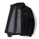 thumbnail image 1 of Chaqueta de pana para hombre, cuello alto, forro de piel de peluche, corte regular, cremallera, cálida, con bolsillos., 1 of 4
