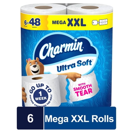 Charmin Toilet Paper Ultra Soft, 6 Mega XXL Rolls