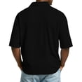 thumbnail image 5 of GrmtClth Waffle Knit Polo Shirt for Men Breathable Short Sleeve Top Athletic Collared T-Shirts Loose Fit Clothing Solid Black 3XL, 5 of 7