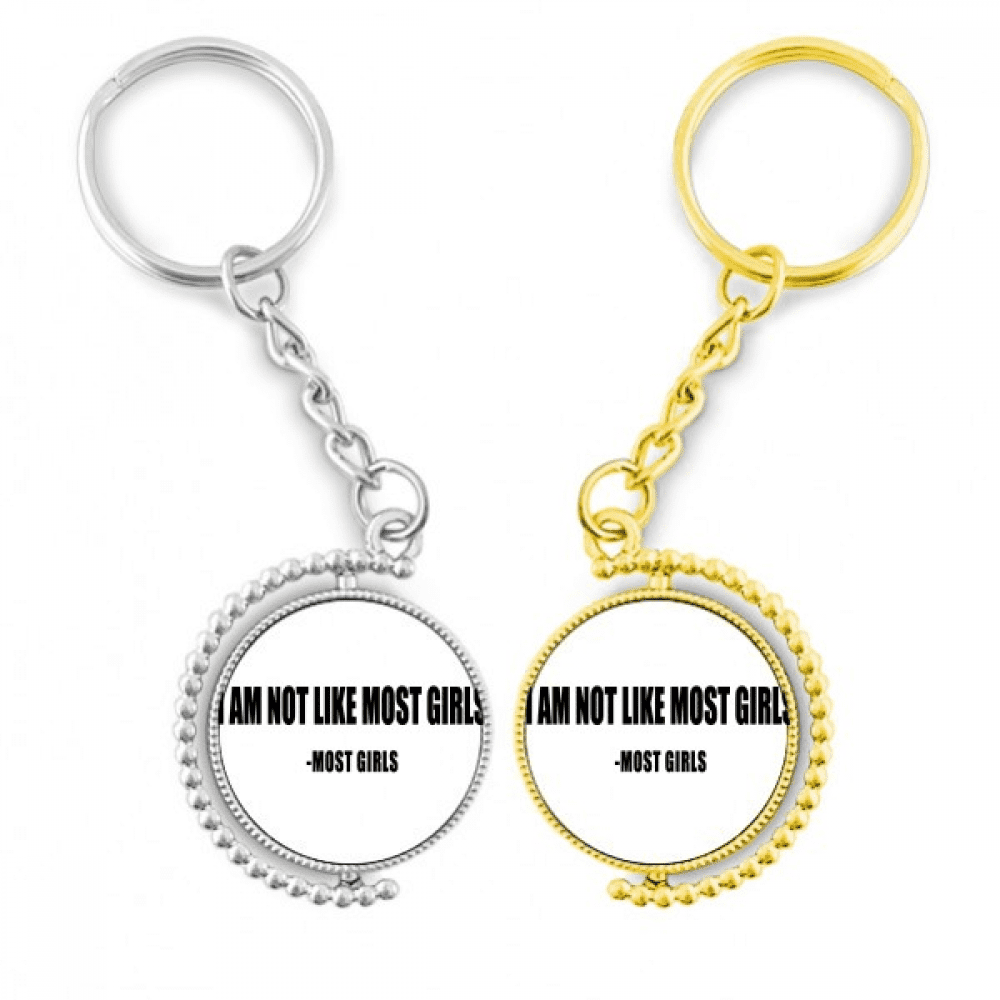 Quote Joke Most Girls Said Rotating Rotating Key Chain Ring Accessory
