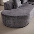 thumbnail image 6 of Oversized Sectional Sofa for Living Room, 114’’ Modern Luxury Plush Chenille 4-Seater Extra Deep & Wide Seat Curved Cloud Couch with 4 Throw Pillows, Grey, 6 of 9