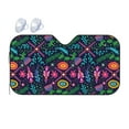 thumbnail image 2 of Car Windshield Sunshade, Trendy Floral Doodles Pattern Sunshade Blocks Heat and Sun's UV rays,Small, 2 of 9