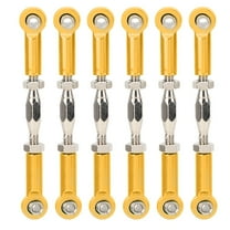 RC Pull Rod, 6Pcs Adjustable Servo Links Tie Rod Aluminum Alloy Turnbuckle Rod Linkage Set for RC Hobby Car Model Rc Turnbuckles Front and Rear Upper Link (Gold)