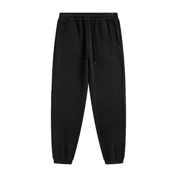 Pantalones largos para hombre, color liso, informales, con cordón en el tobillo, pantalones largos para hombre