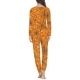thumbnail image 3 of FKELYI Orange Halloween Women Pajama Lightweight Spider Web Women Sleepwear Set of 2 Comfy Round Neck Sleepwear Pj Set Size 5XL, 3 of 5