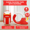 thumbnail image 5 of 4 Rolls Heavy Duty Packing Tape, 2.7 mil Clear Shipping Tape, 1.88 inch x 65 Yards per Roll, Strong Adhesive for Packaging, Mailing, Moving & Storage, 260 Yards Total, Clear Tape Refills for Boxes, 5 of 6