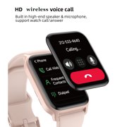 SOUYIE 2026 Women Men Smart Watches , 1.8 Touch Screen Smartwatch for Android Iphone, Fitness Trackers with Bluetooth Call/text,100+ Sports Modes,IP68 Waterproof,Pink