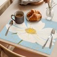 thumbnail image 3 of Placemat Set of 6 Watercolors White Flowers Placemats for Dining Table Daisy Plant Washable Table Mats for Kitchen and Party Decor Indoor & Outdoor Use, 3 of 8