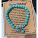 thumbnail image 1 of Con tarjeta Pulsera de cuentas de piedra de cebra en polvo de 8 mm, regalo navideño, pulsera de cuentas de amistad y amor para hombres y mujeres, 1 of 6
