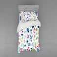 thumbnail image 2 of Ambesonne Music Bedding Set 4 Pcs, Modern Ombre Guitar Gamer, Queen, Multicolor, 2 of 3