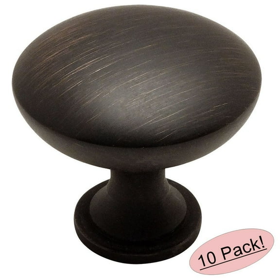 Cosmas 5305ORB Oil Rubbed Bronze Traditional Round Solid Cabinet Hardware Knob - 1-1/4" Diameter - 10 Pack