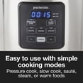 thumbnail image 3 of Proctor Silex 3 Quart Simplicity Pressure Cooker, Multi-Cooker, Slow Cooker, Steamer, Sauté, Rice Cooker, True Slow Technology, 34503, 3 of 8