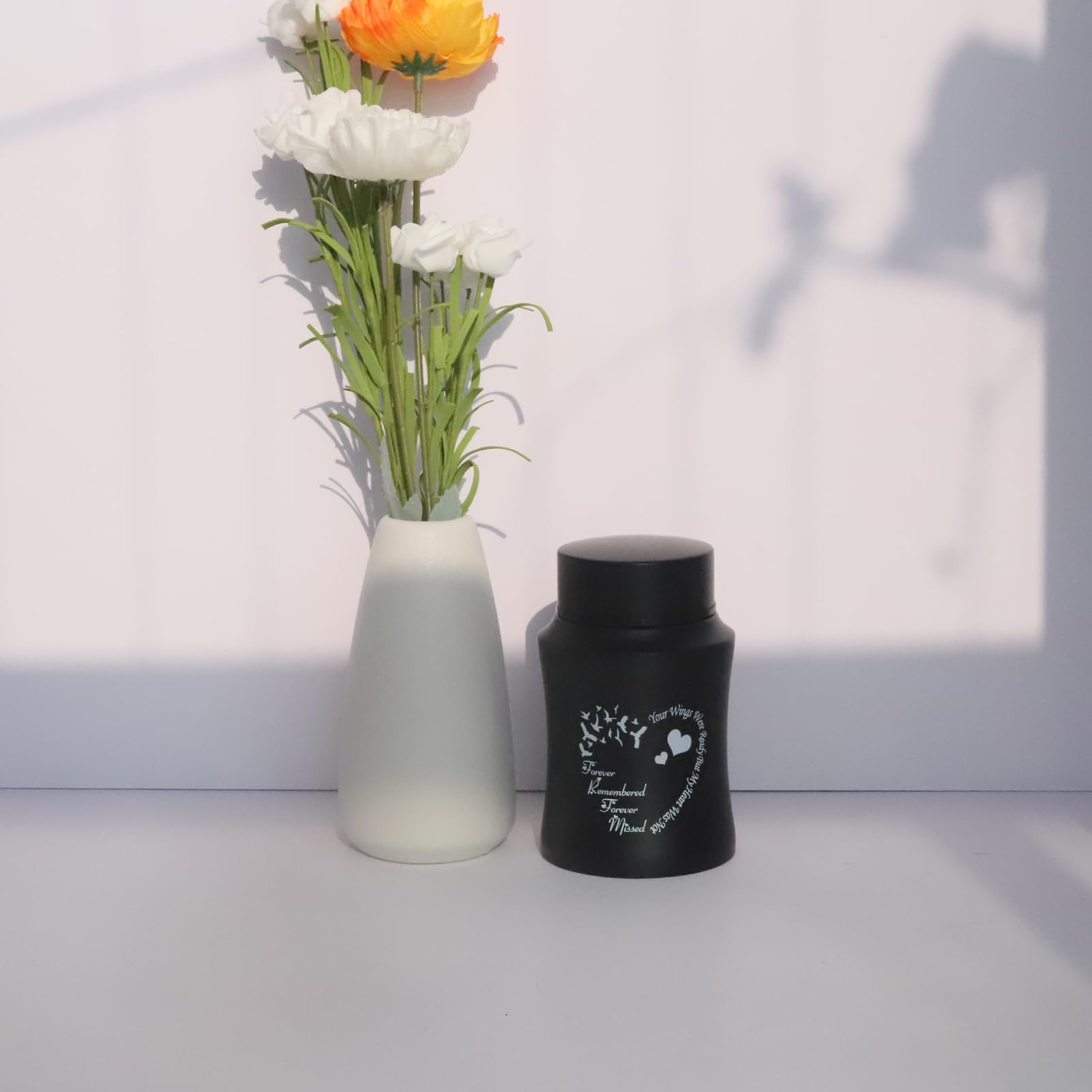 4.5 Inches Small Urn for Human Ashes Small Keepsake Urn Heart Pattern Memorial Ashes ContainerStainless Steel Mini Cremation Urn