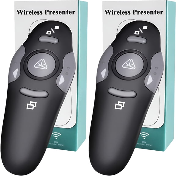 CCOCC (2 Units) Wireless Presentation Clicker for PowerPoint,Wireless Presenter Remote with Laser Pointer Slide Clickers for Mac/Windows/Linux,Computer/Laptop,Google Slide/PPT/Keynote
