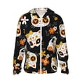 thumbnail image 2 of Uemuo Cat Skulls and Flowers Pattern Women's Full Zip UPF 50+ Sun Protection Hoodie Jacket Long Sleeve Sun Shirt Hiking Outdoor Performance with Pockets-, 2 of 9