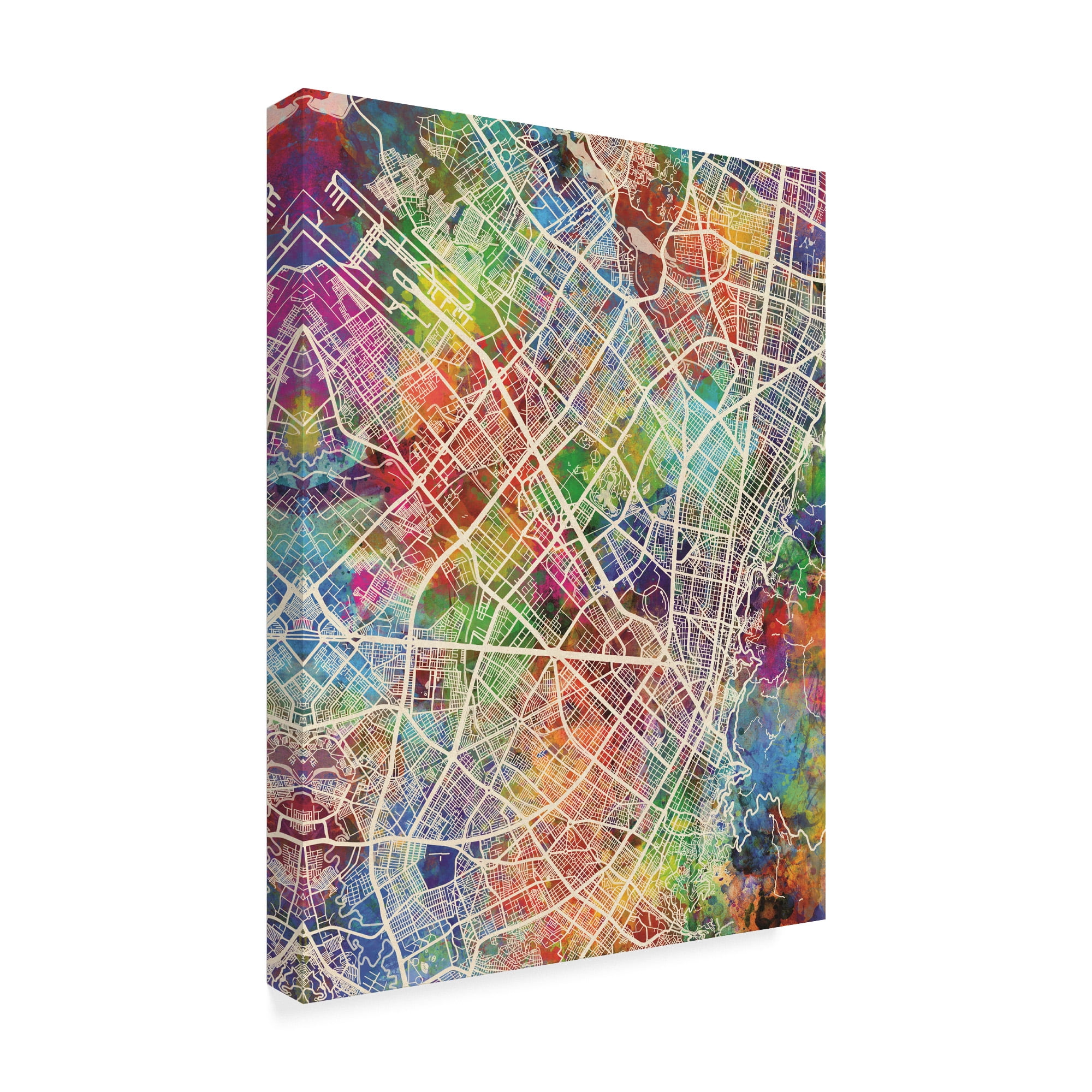 Trademark Fine Art 'Bogota Colombia City Map' Canvas Art by Michael Tompsett