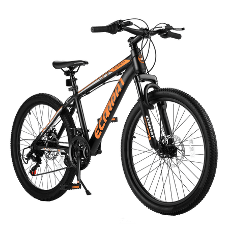 ECARPAT Mountain Bike for Women Girls, 24 inch Wheels Hardtail Adult Bicycle 21 Speed with Aluminium Frame, Dual Disc Brake, High-Quality Tires Bicicleta de Montaña,Black