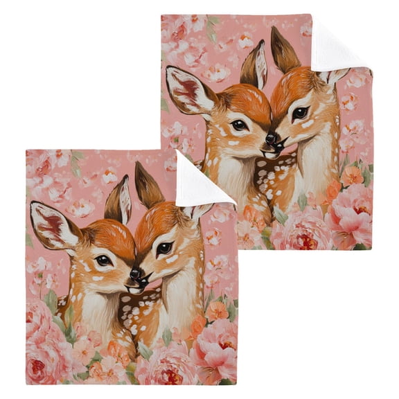 BZSMCE Towel Cotton Face Towel Soft Hand Towels Fashion Fawn Romance Pattern