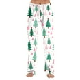 thumbnail image 7 of WTOBBY Women's Anime Design Pajama Pants with Christmas Print, Sleepwear for Casual Use, Elastic Waist for Comfort, Straight Leg Yoga Trousers, Ideal for Home and Lounge,White XL, 7 of 7
