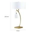 thumbnail image 3 of Jiya 29 Inch Arc Table Lamp, Hanging Design, 2 White Drum Shades, Gold, 3 of 6