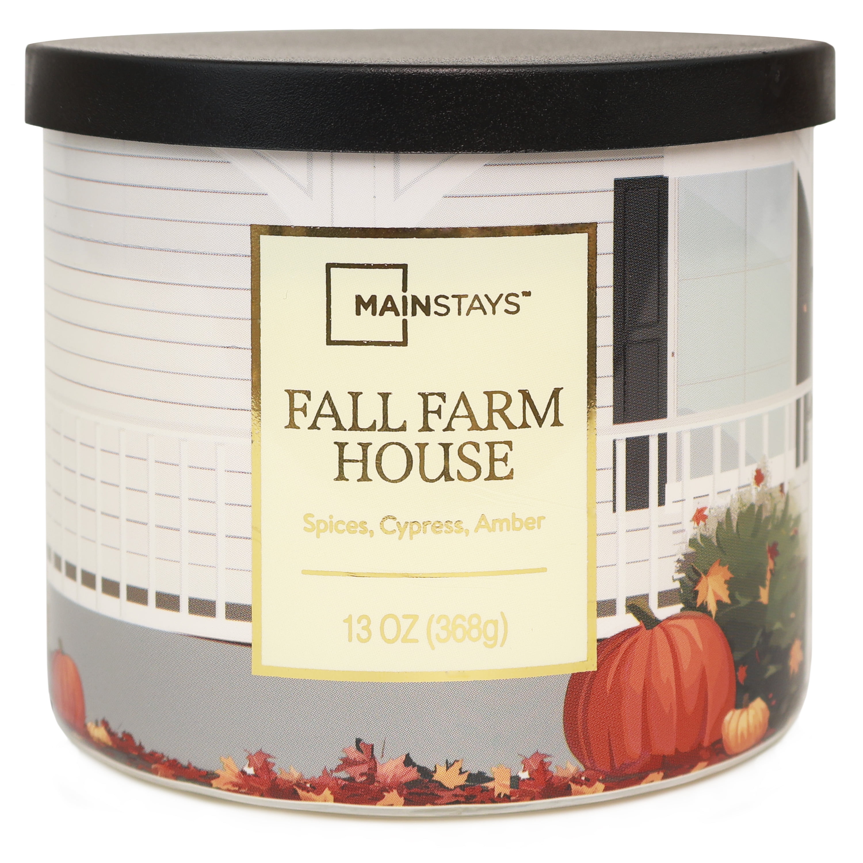 Mainstays Fall Farmhouse 3-Wick Candle, 13 Ounce