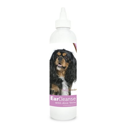 Healthy Breeds Dog Ear Cleanse with Aloe Vera for Cavalier King Charles Spaniel, Sweat Pea and Vanilla 8 oz
