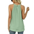thumbnail image 4 of Women Halter Tank Tops Summer High Neck Double Layer Sleeveless Tops Leisure Clothes, 4 of 7