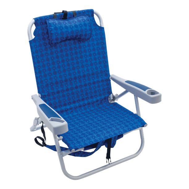 4Position Folding Backpack Beach Chair with Cooler