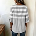 thumbnail image 5 of Sentmoon Womens Fall Top 3/4 Sleeve V Neck Women's Sweatshirts Solid Color Button Down Regular Fit Casual Blouses for Women Casual for Travel S-2XL, 5 of 6